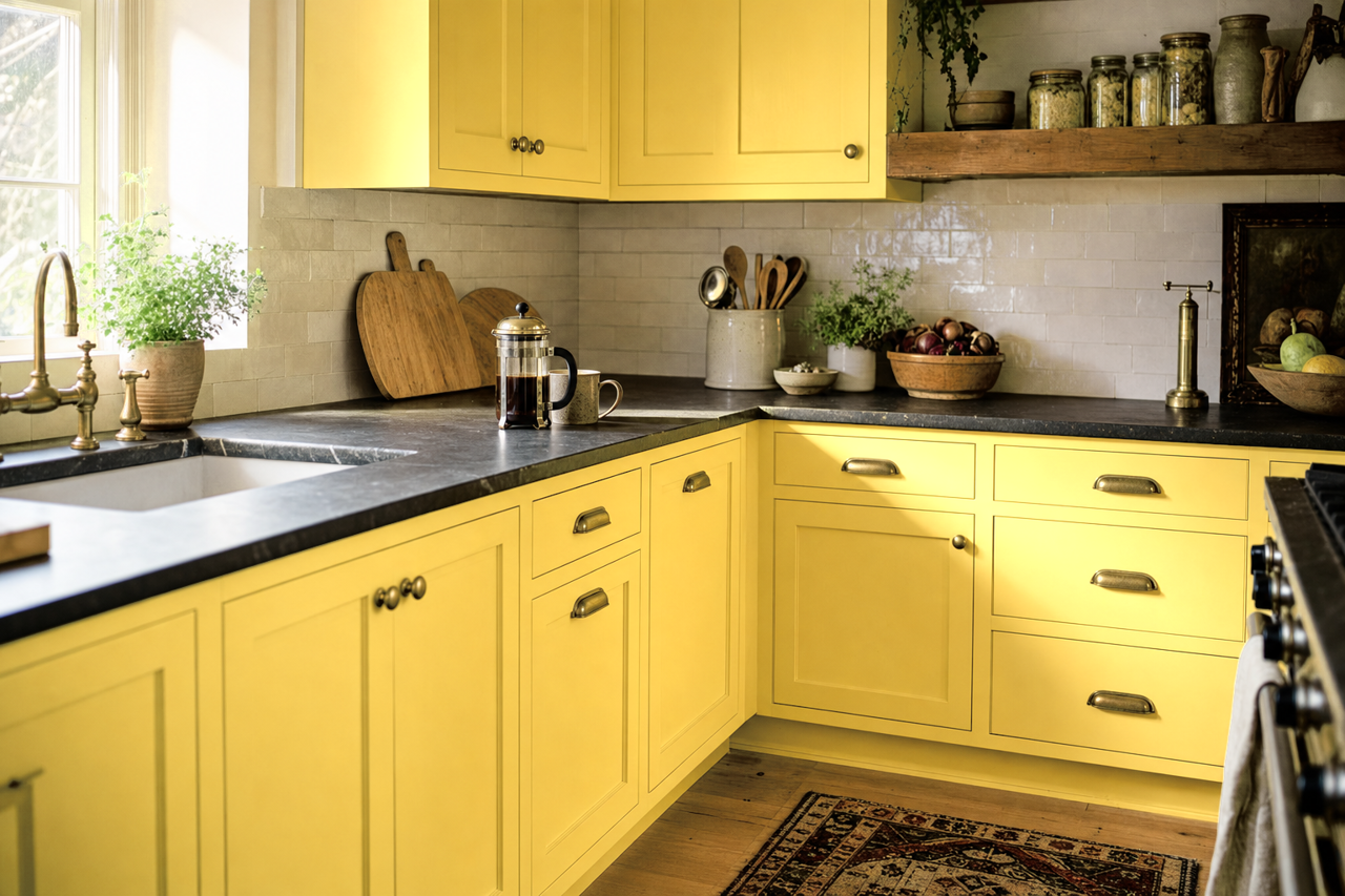 Inner Glow by Benjamin Moore on cabinets