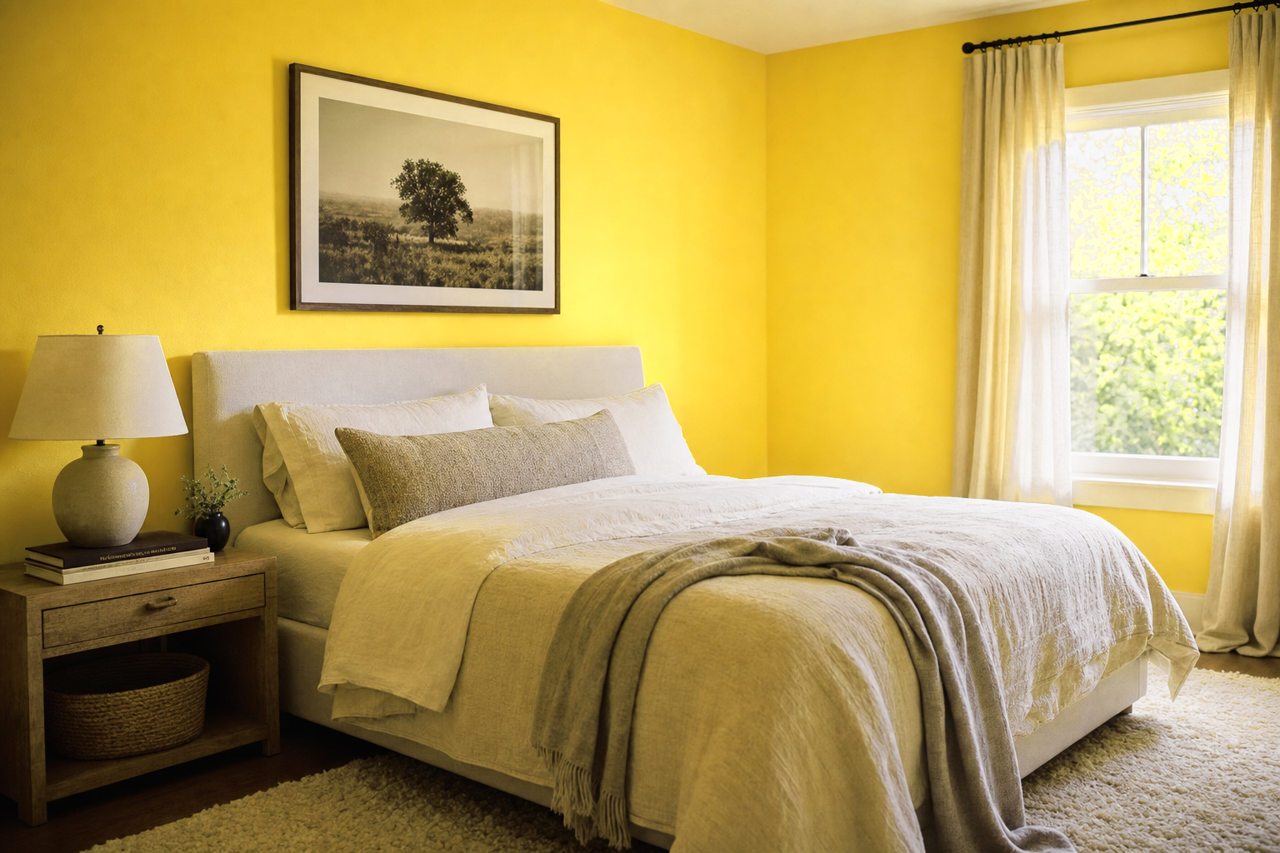 Majestic Yellow by Benjamin Moore on interiors