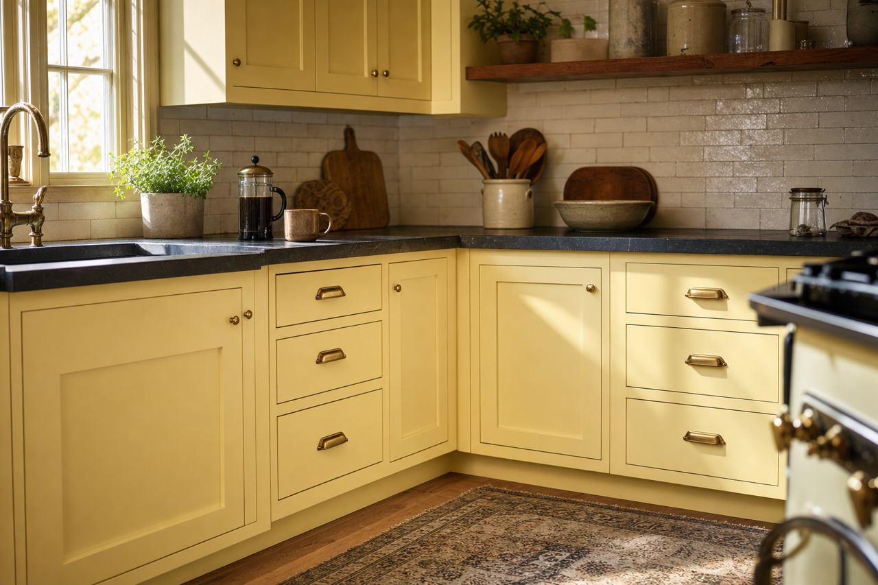 Fun by Benjamin Moore on cabinets
