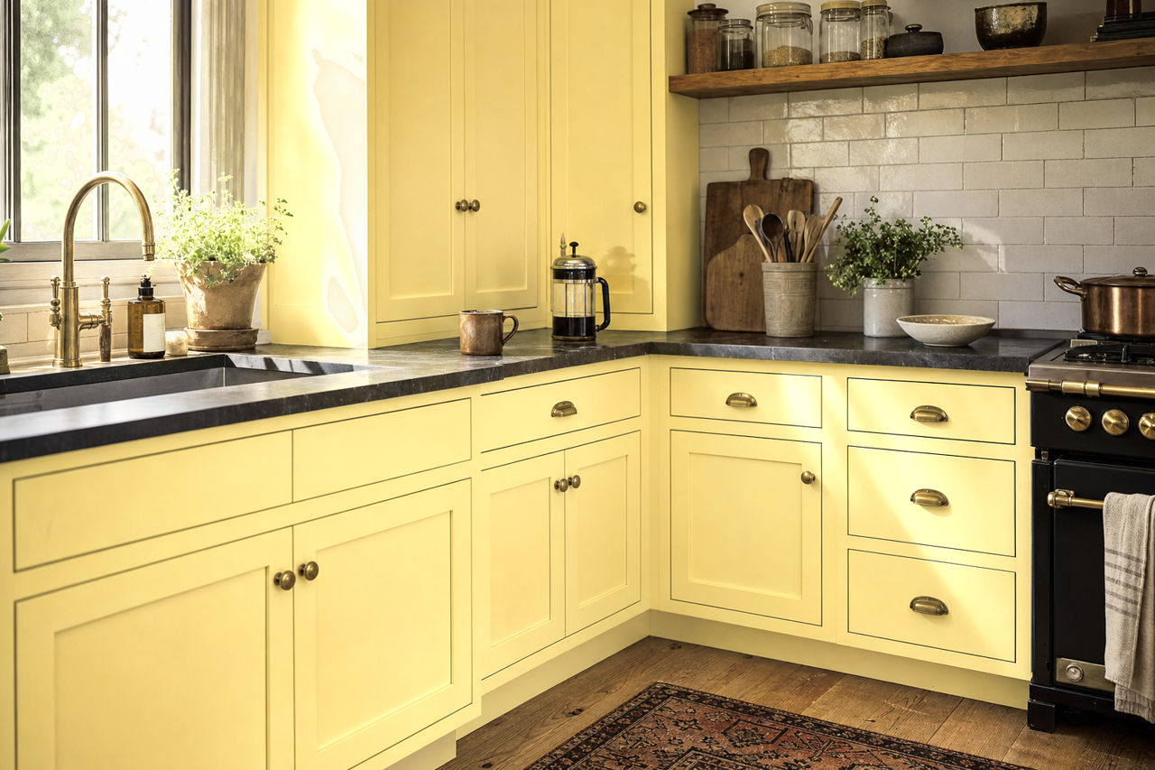 Lightning by Benjamin Moore on cabinets