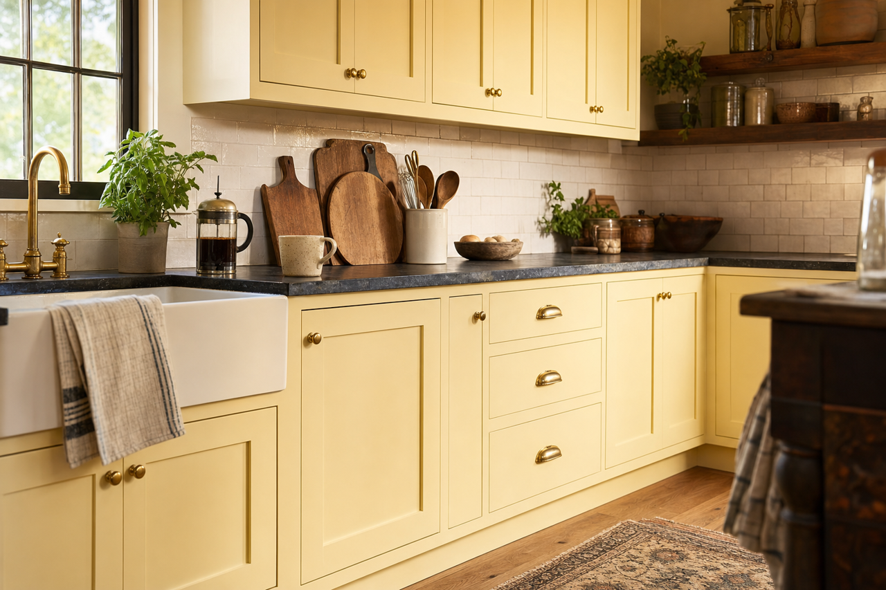 Light of the Moon by Benjamin Moore on cabinets