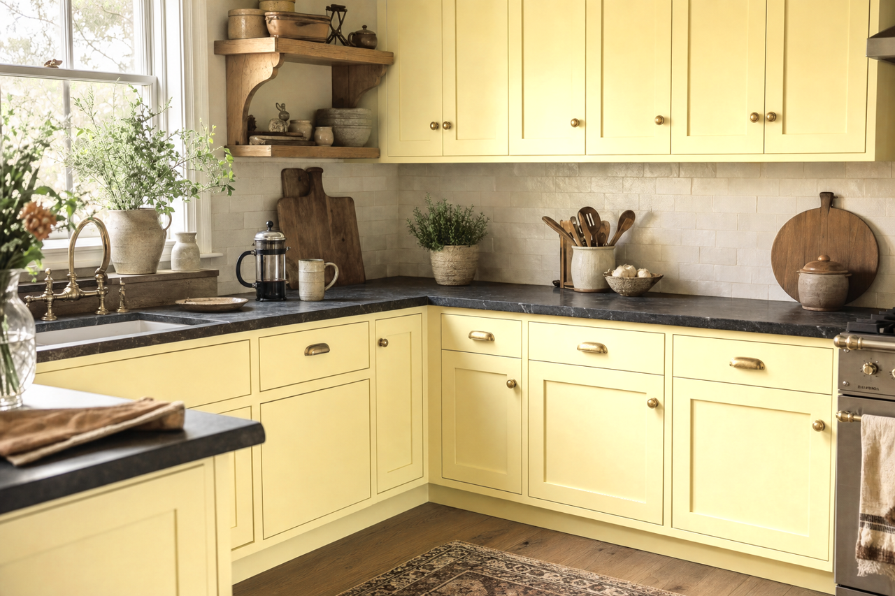 San by Benjamin Moore on cabinets