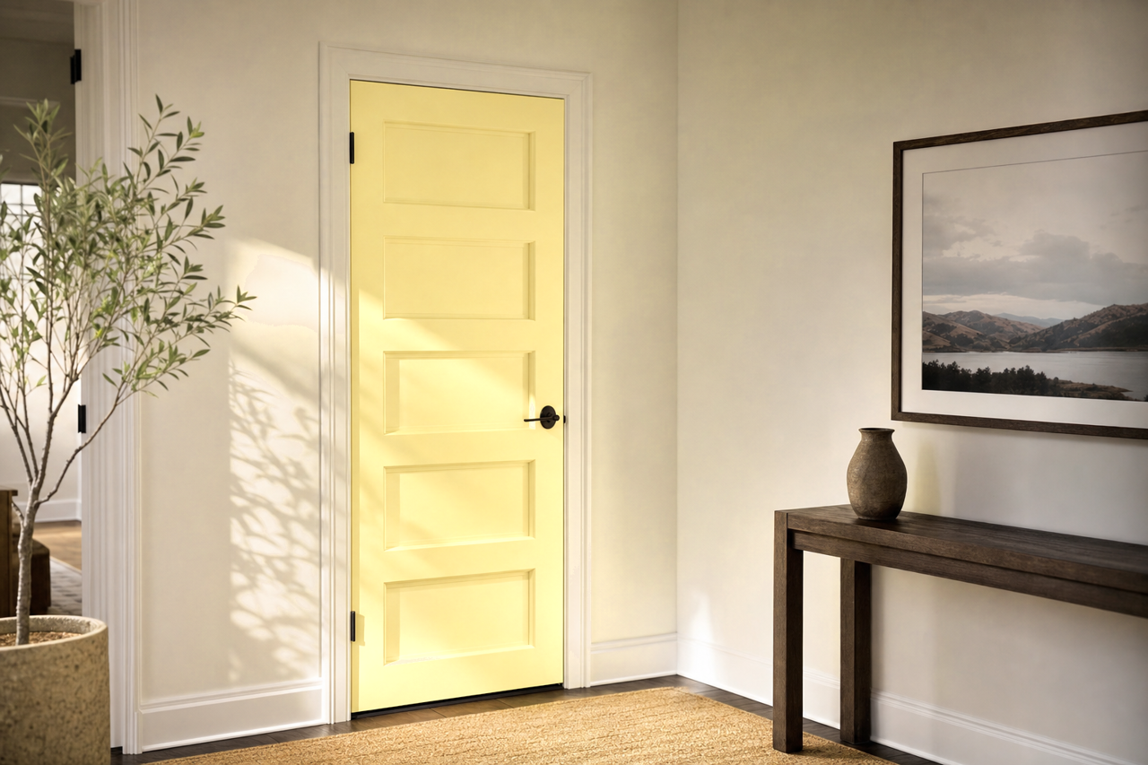 Sunny by Benjamin Moore on interior-doors