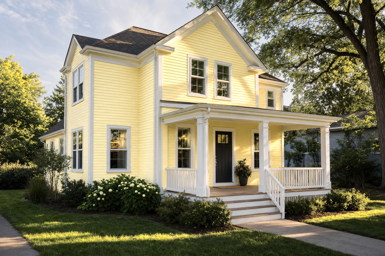 City Scape Morning by Benjamin Moore on exterior