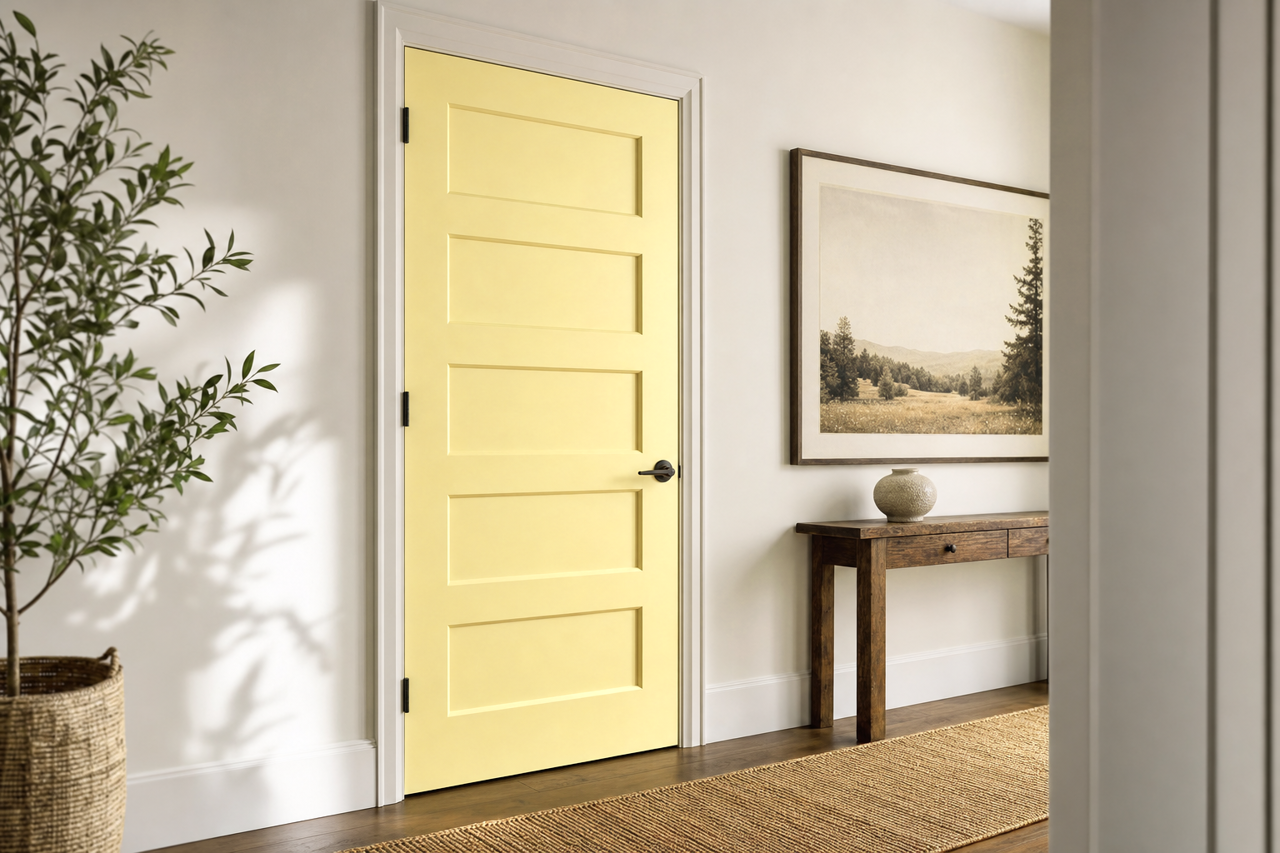 City Scape Morning by Benjamin Moore on interior-doors