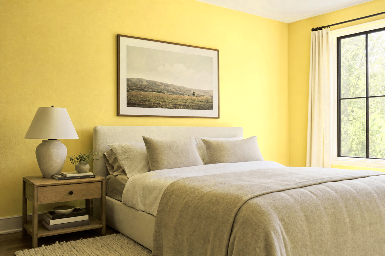 Mulholland Yellow by Benjamin Moore on interiors