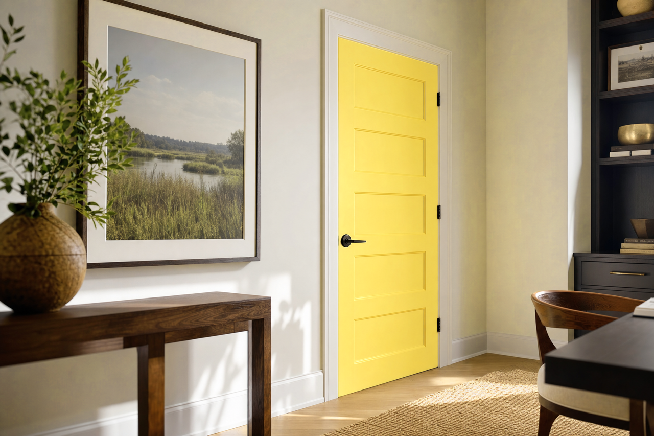 Yellow by Benjamin Moore on interior-doors