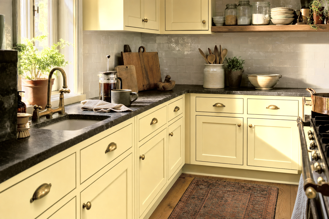 Luminaire by Benjamin Moore on cabinets
