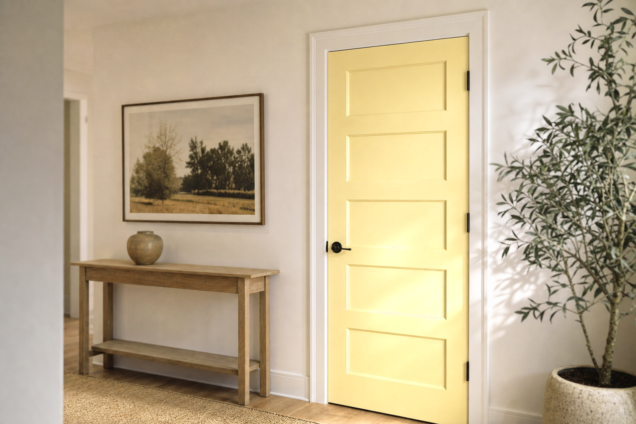 Yellow by Benjamin Moore on interior-doors