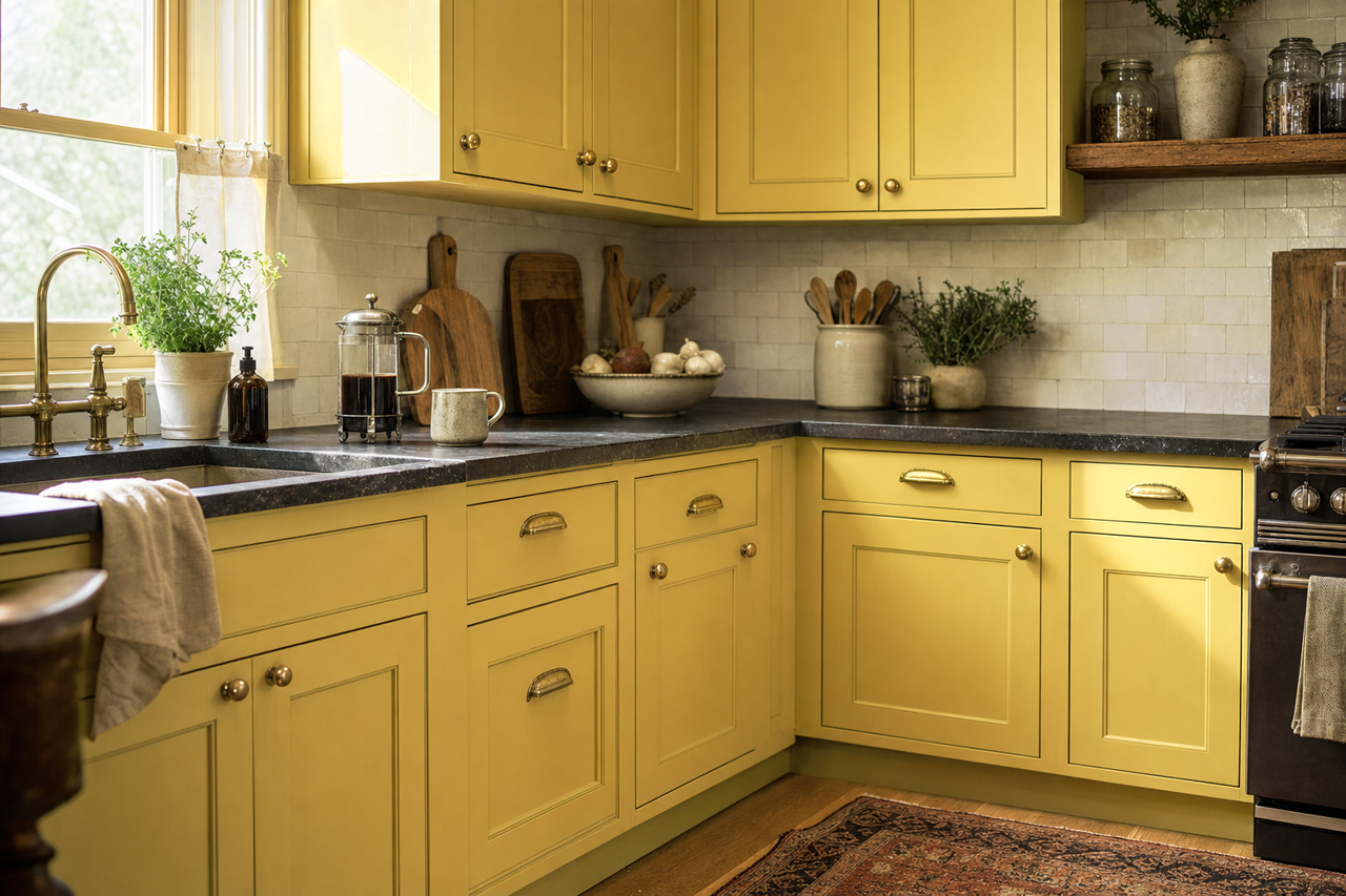Gibson by Benjamin Moore on cabinets