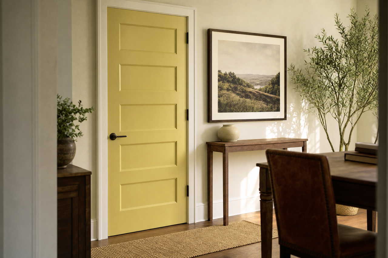 Meadow View by Benjamin Moore on interior-doors