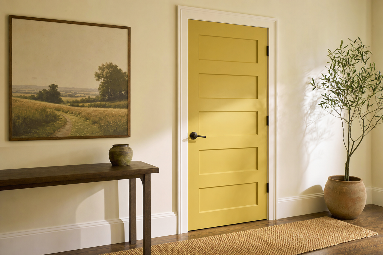 Turning Leaf by Benjamin Moore on interior-doors