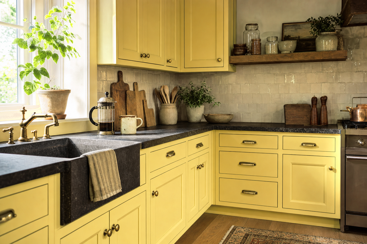 Golden by Benjamin Moore on cabinets