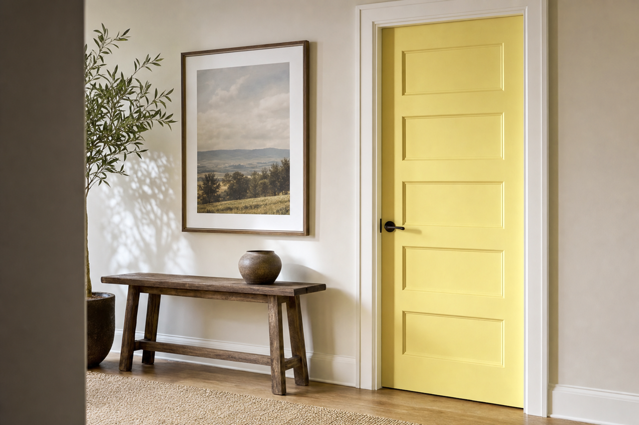 Golden by Benjamin Moore on interior-doors