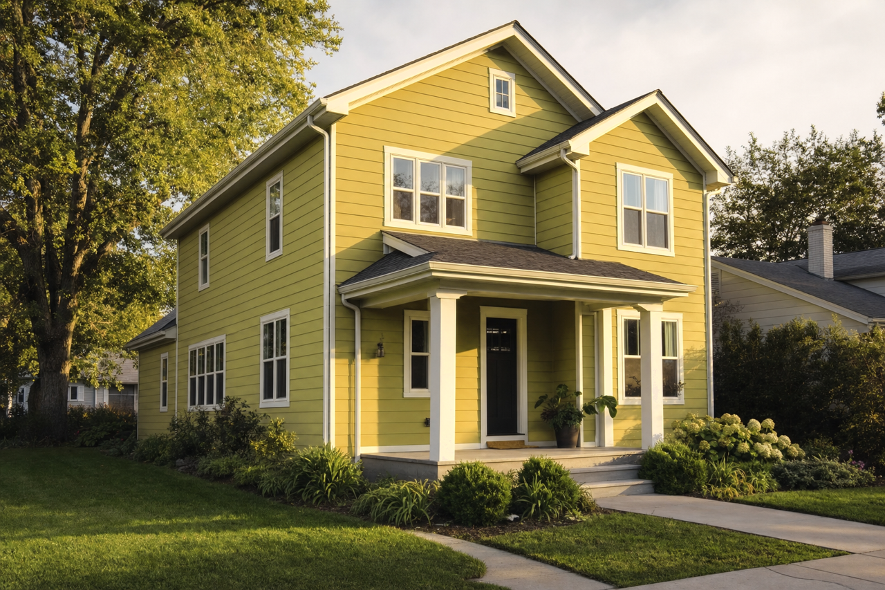 Olive by Benjamin Moore on exterior