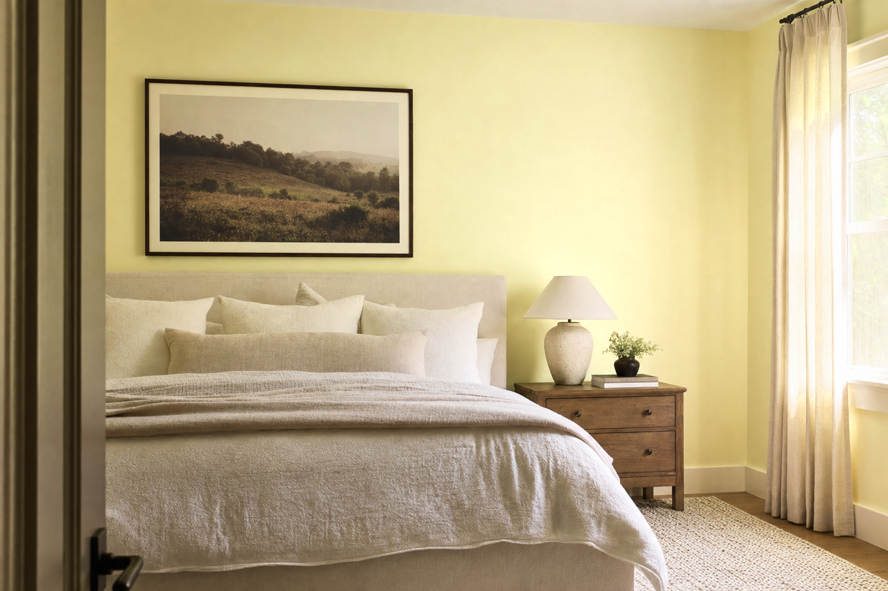 Lemon by Benjamin Moore on interiors