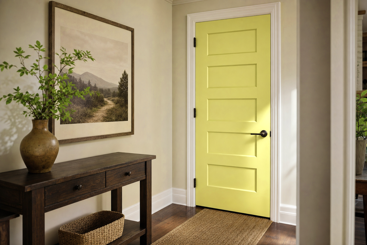 Chic Lime by Benjamin Moore on interior-doors