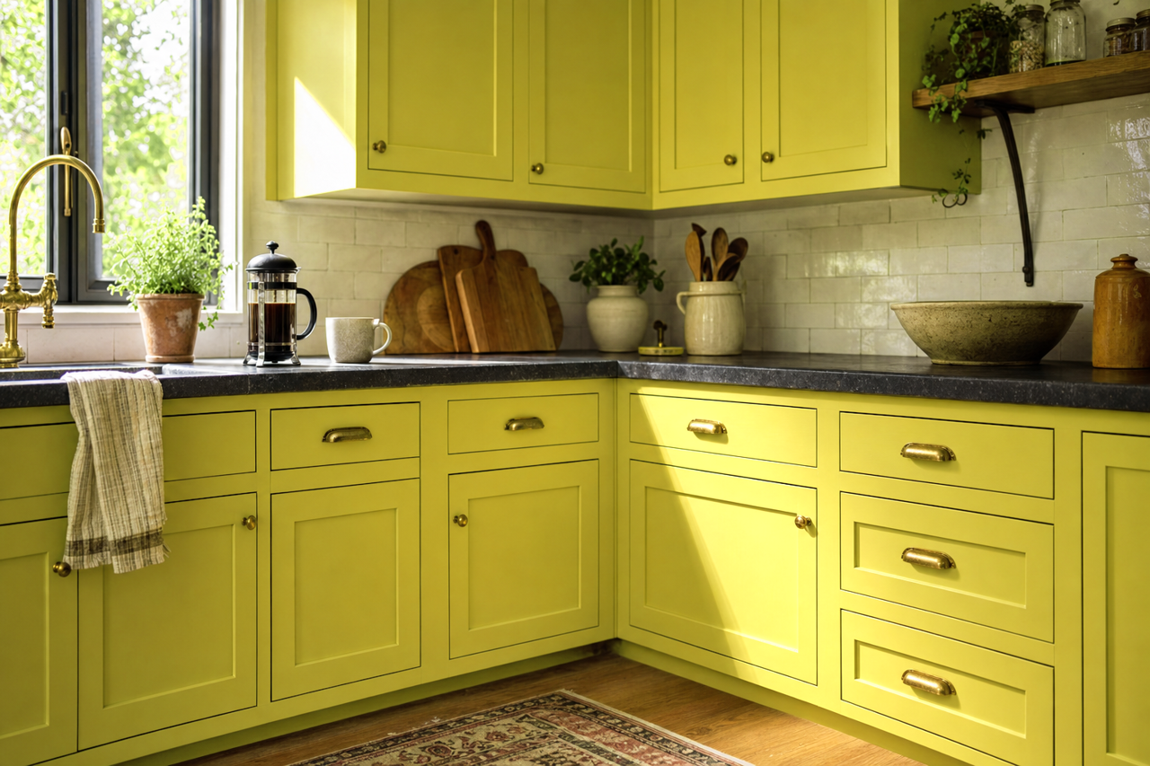 Flower Power by Benjamin Moore on cabinets