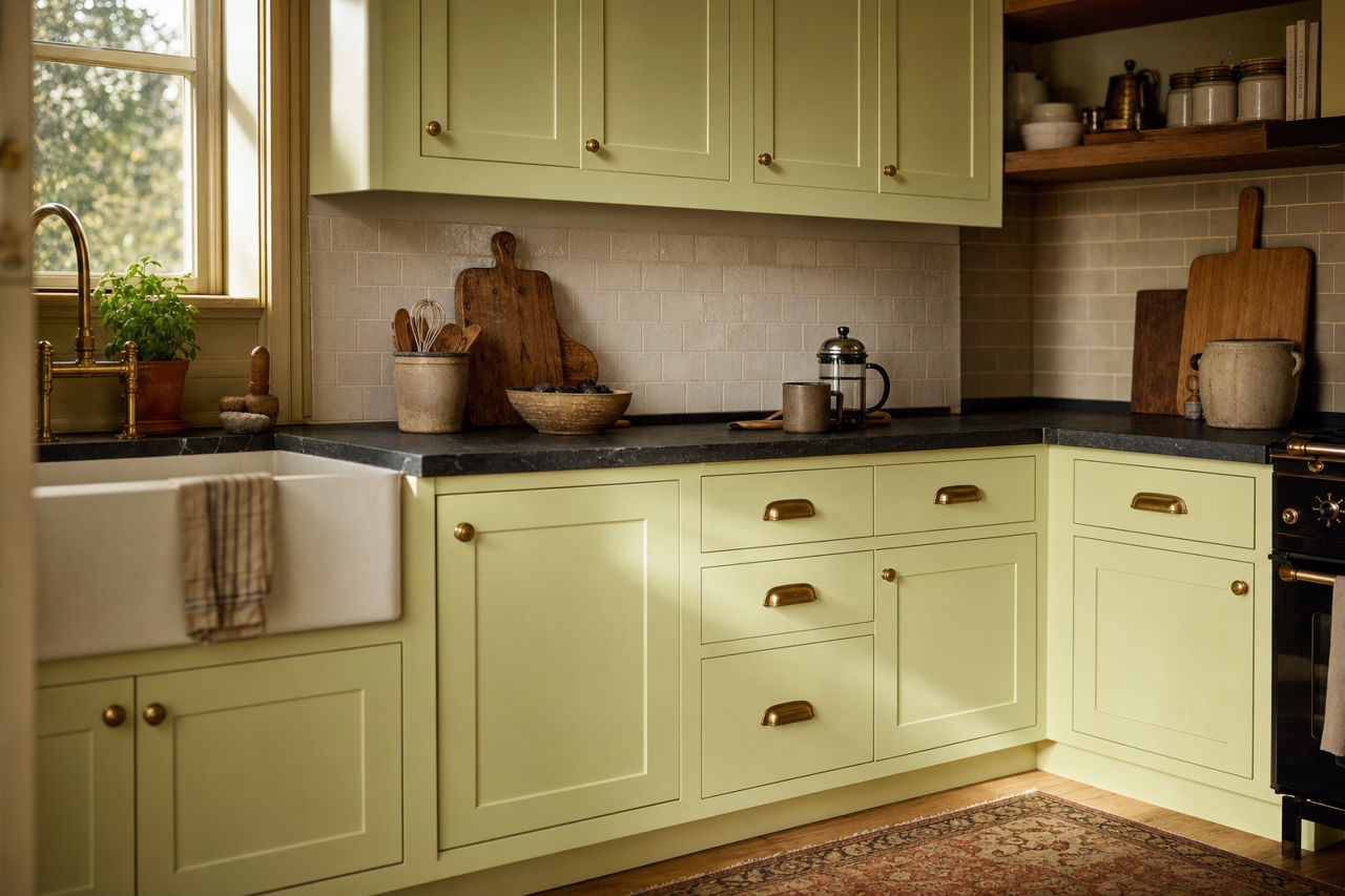Polar by Benjamin Moore on cabinets