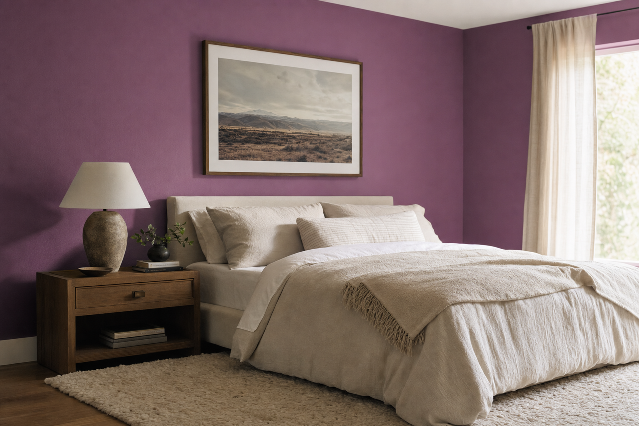Cosmic Berry by Valspar on interiors