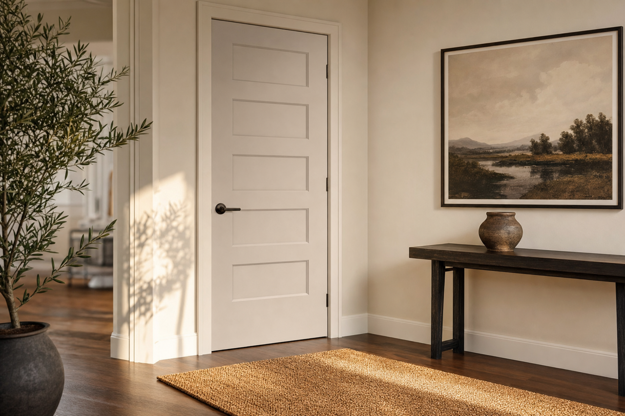 White Pepper by Valspar on interior-doors