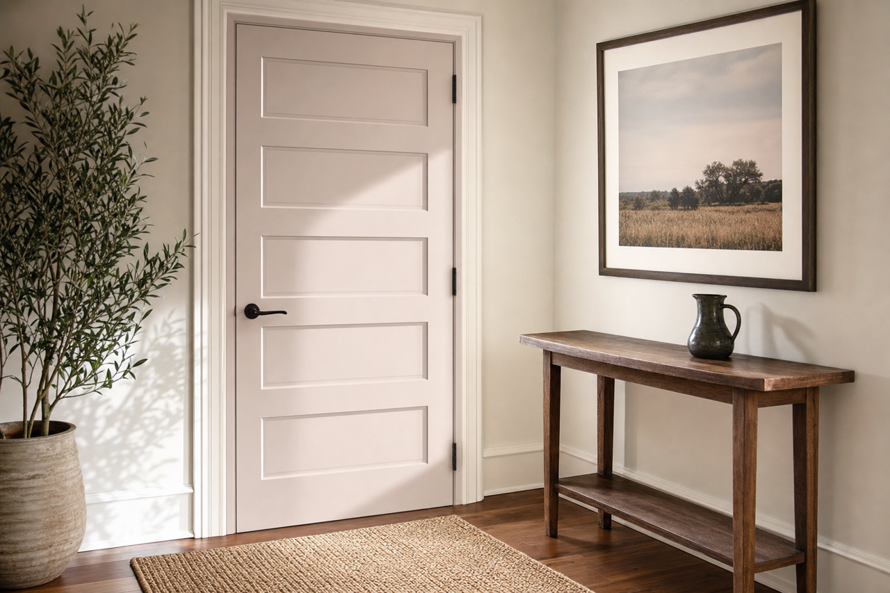 Timid Violet by Valspar on interior-doors