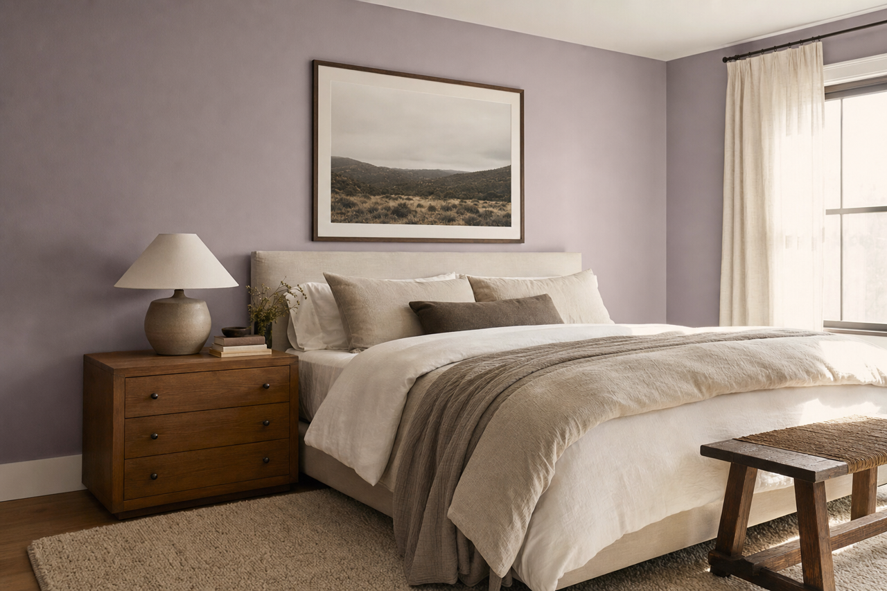 Native Lilac by Valspar on interiors