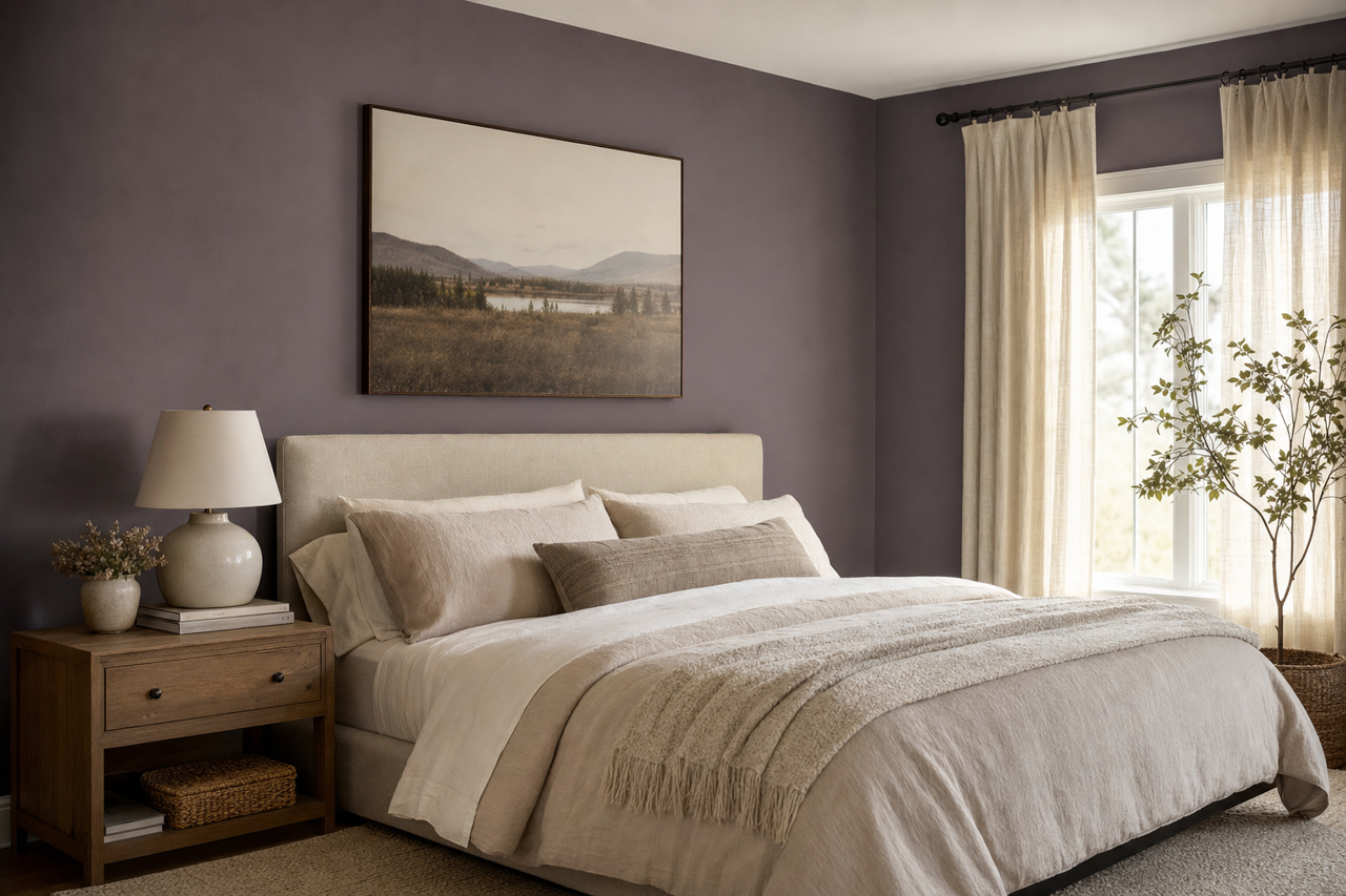 Purple Fury by Valspar on interiors