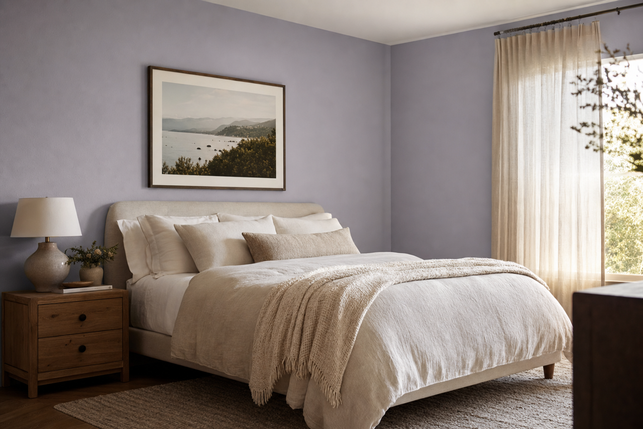 Lavender Lake by Valspar on interiors