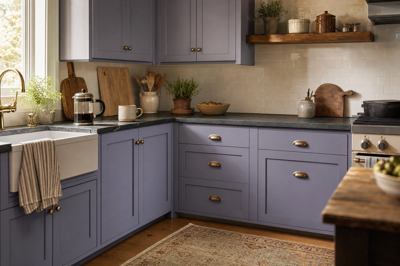 Rapture by Valspar on cabinets