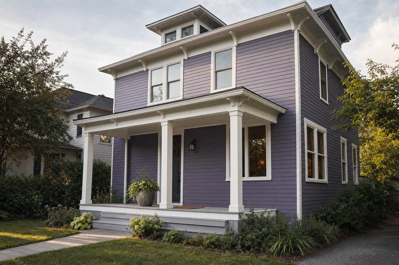 Metropolis Lilac by Valspar on exterior