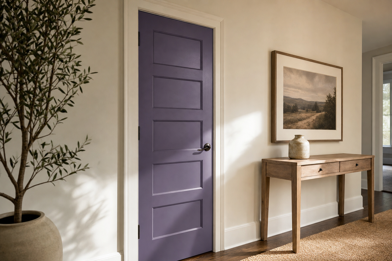 Metropolis Lilac by Valspar on interior-doors