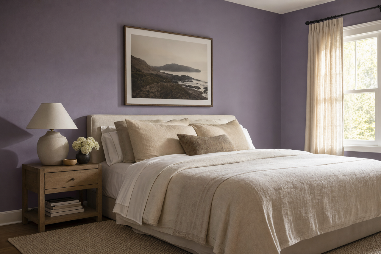 Metropolis Lilac by Valspar on interiors