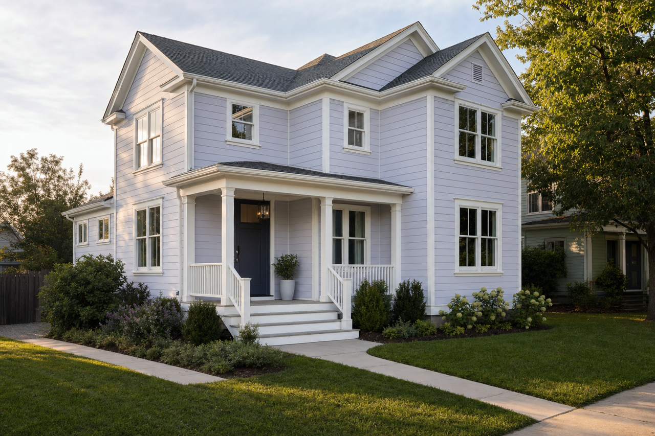 Lavender Mist by Valspar on exterior