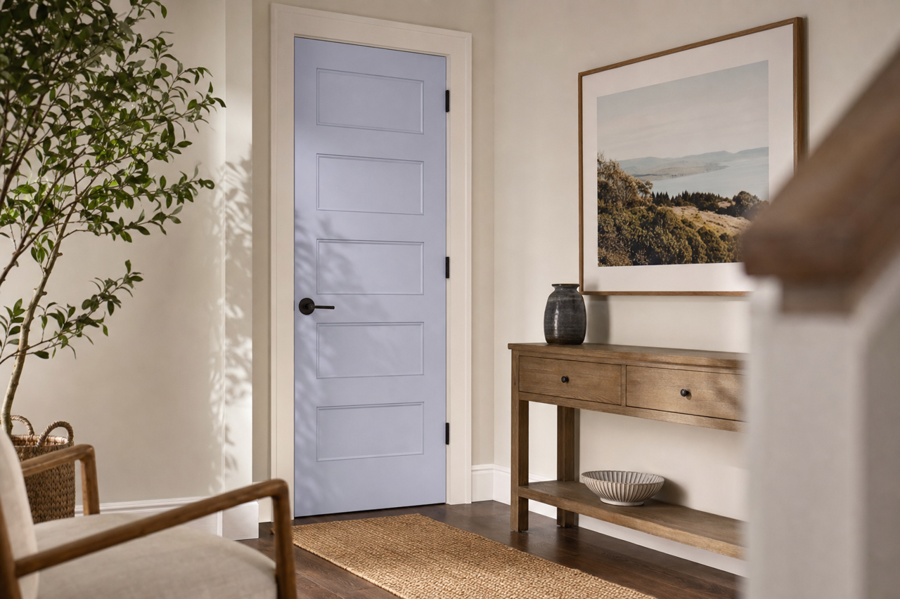 Lavender Mist by Valspar on interior-doors