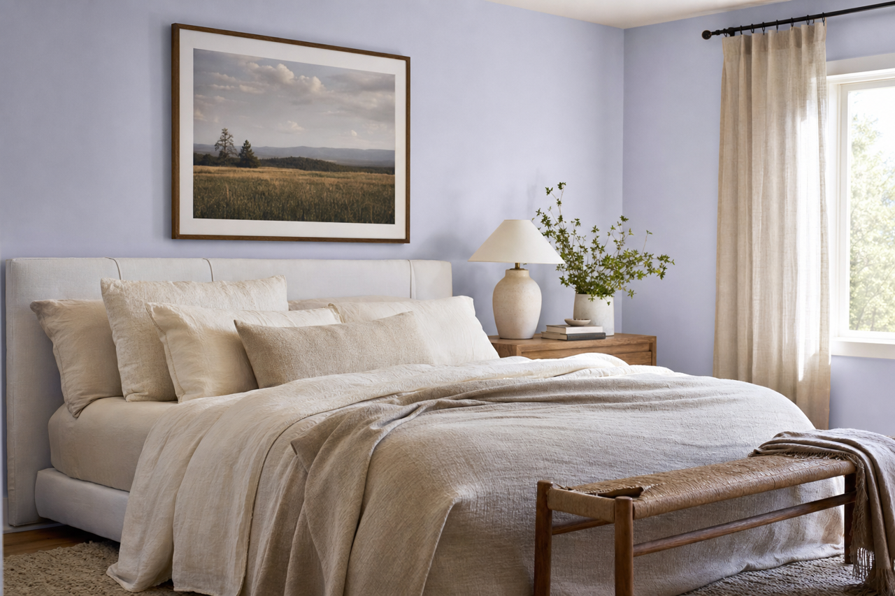 Lavender Mist by Valspar on interiors