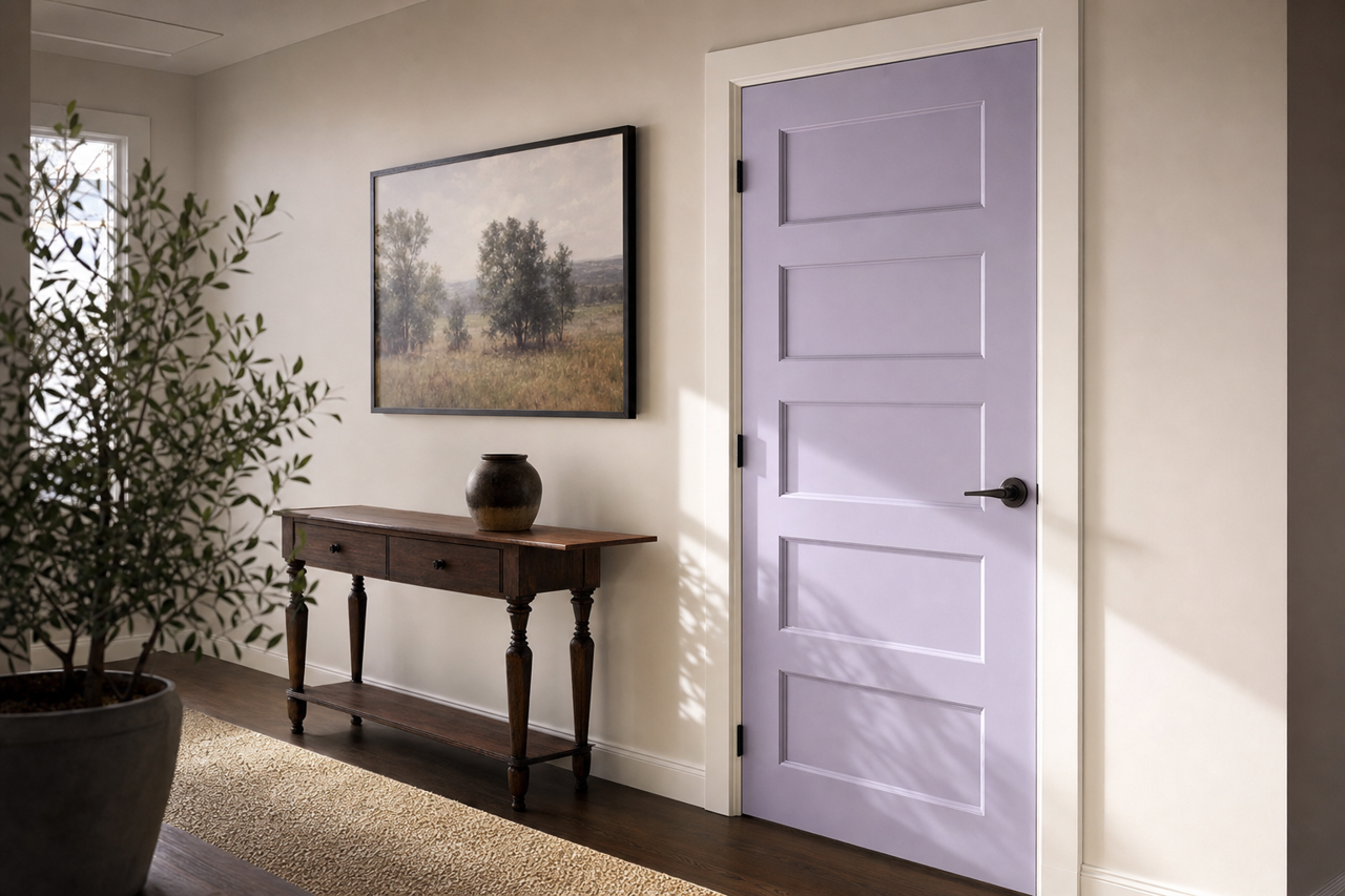 Dusky Lavender by Valspar on interior-doors