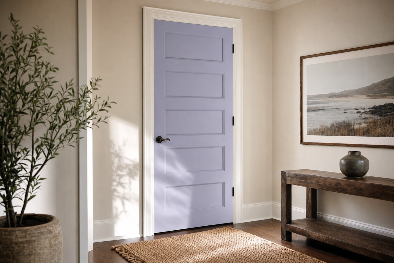Utterly Violet by Valspar on interior-doors