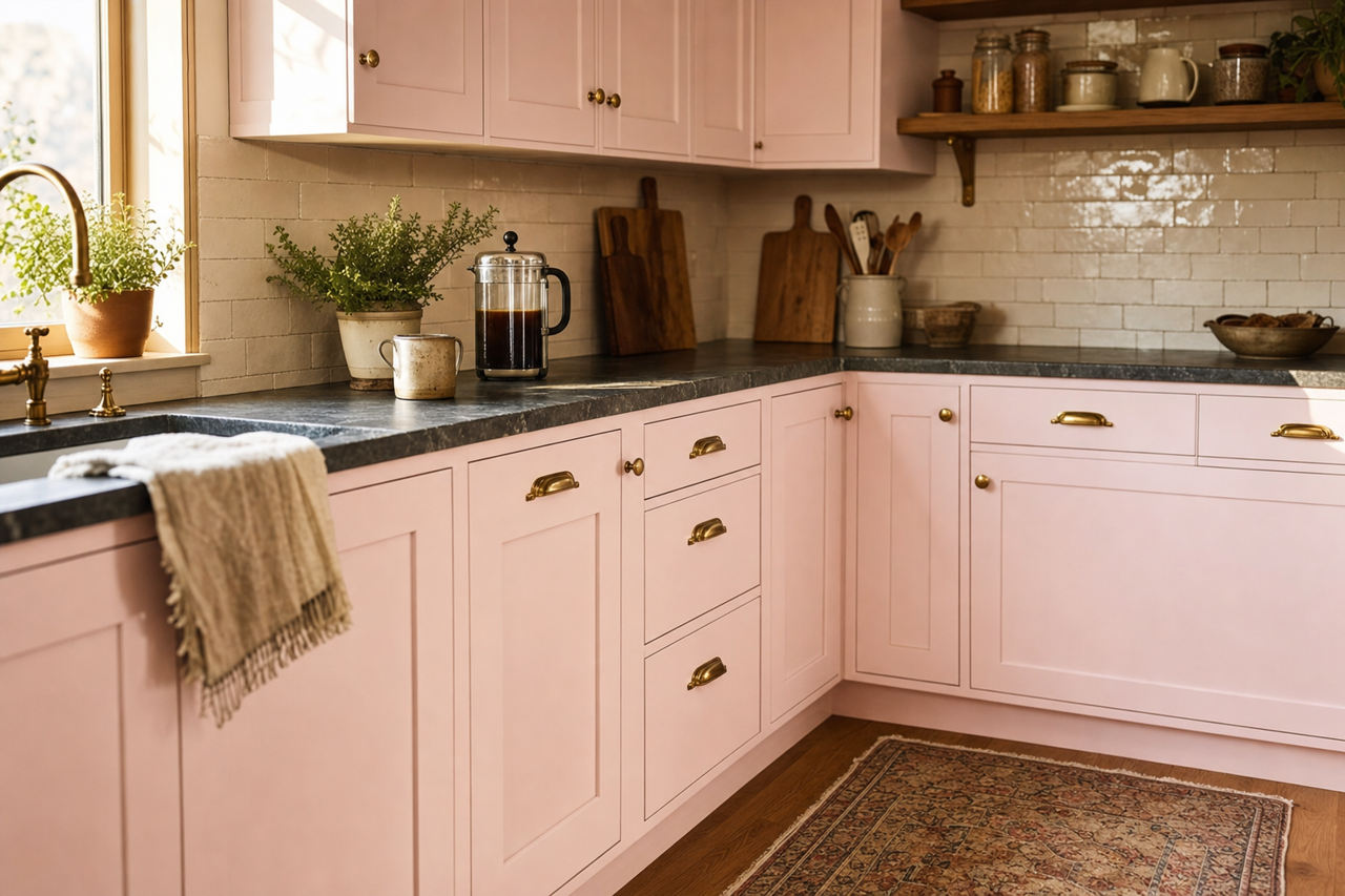 Lavender Moon by Valspar on cabinets