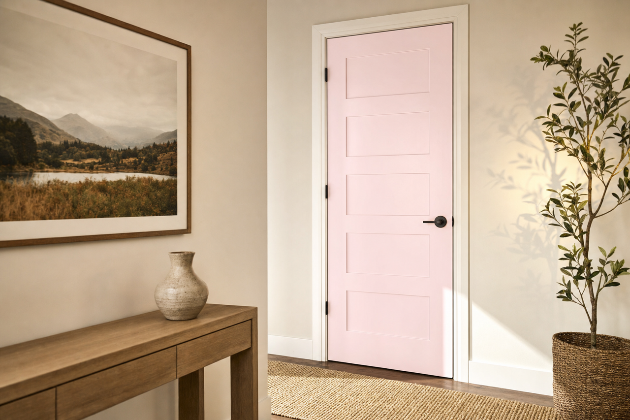 Lavender Moon by Valspar on interior-doors