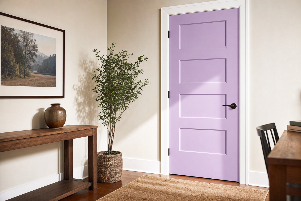 Purple Gala by Valspar on interior-doors