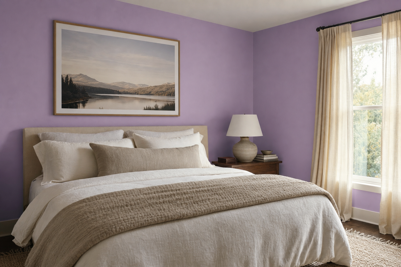 Purple Gala by Valspar on interiors