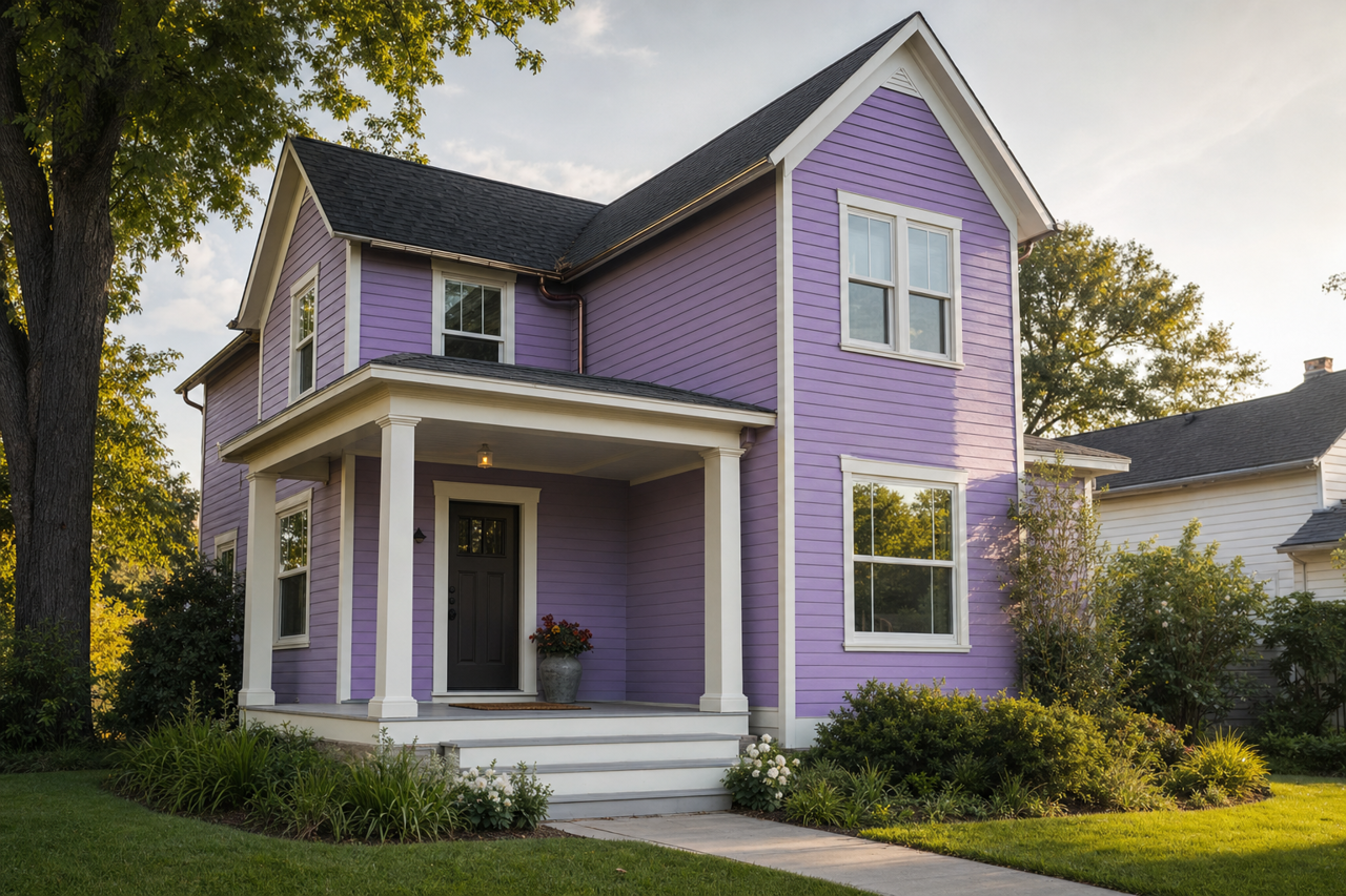 Plum Burst by Valspar on exterior