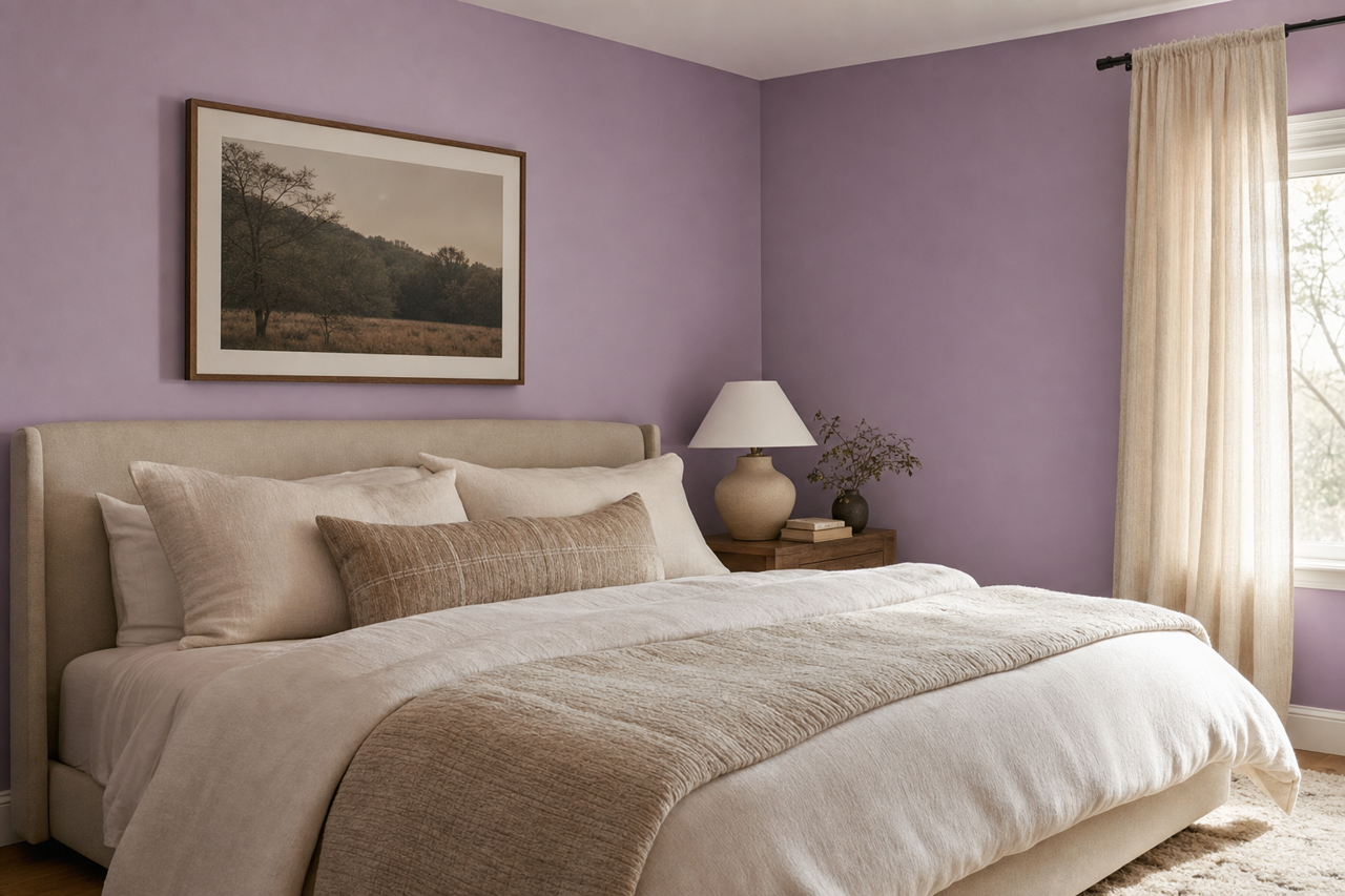 Plum Burst by Valspar on interiors