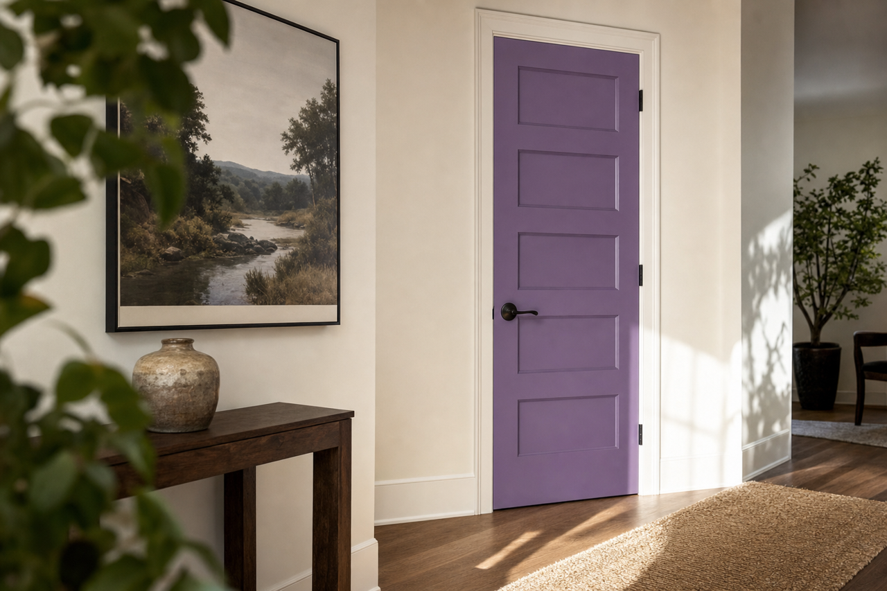 Sonic Plum by Valspar on interior-doors