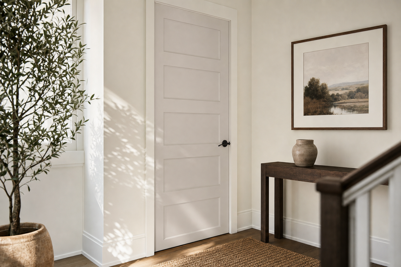 Modest Silver by Valspar on interior-doors