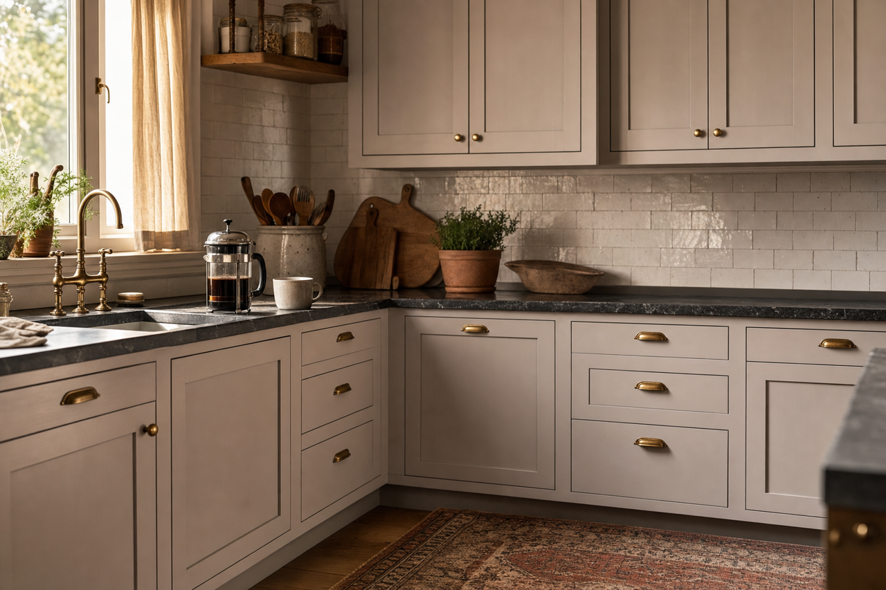 London Coach by Valspar on cabinets
