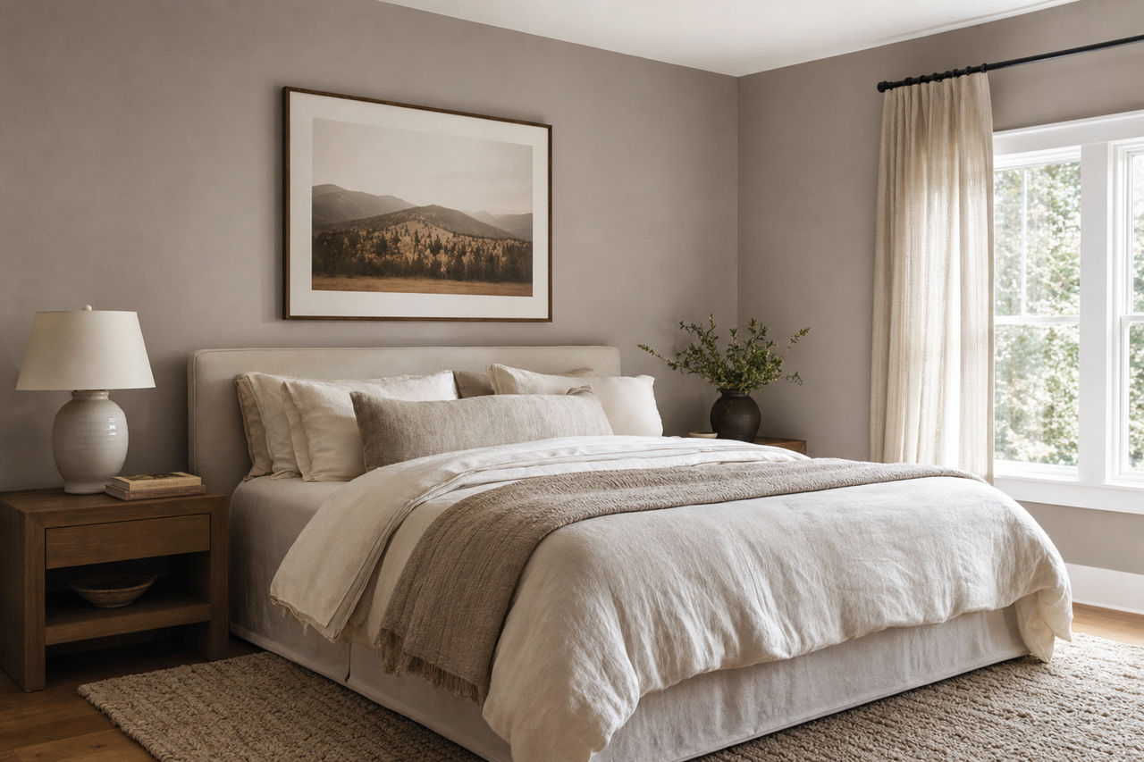 Bleached Shadow by Valspar on interiors