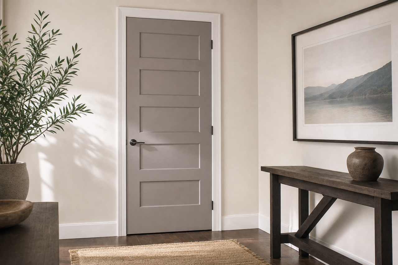 Olive Gray by Valspar on interior-doors
