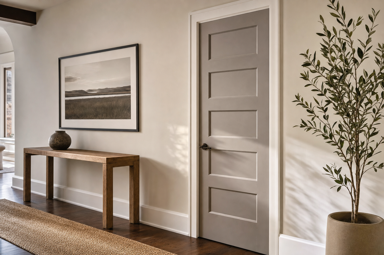 Dusty Lead by Valspar on interior-doors